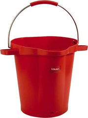 Vikan - 5 Gal, 18" High, Polypropylene Round Red Single Pail with Pour Spout - Handle Included, 15.4mm Top Length x 18.9" Top Width x 18.9" Top Diam - Americas Industrial Supply