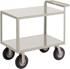 Little Giant - 1,200 Lb Capacity, 24" Wide x 41-1/2" Long x 34" High Shelf Cart - 2 Shelf, Steel, 2 Rigid/2 Swivel Casters - Americas Industrial Supply