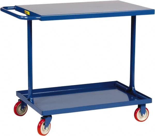 Little Giant - 600 Lb Capacity, 18" Wide x 29-1/2" Long x 35" High Shelf Cart - 2 Shelf, Steel, 2 Rigid/2 Swivel Casters - Americas Industrial Supply