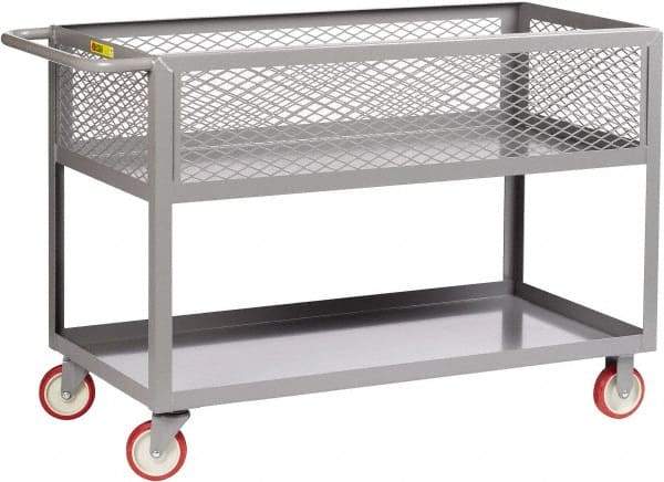 Little Giant - 1,200 Lb Capacity, 24" Wide x 41-1/2" Long x 35" High Deep Shelf Cart - 2 Shelf, Steel, 2 Rigid/2 Swivel Casters - Americas Industrial Supply