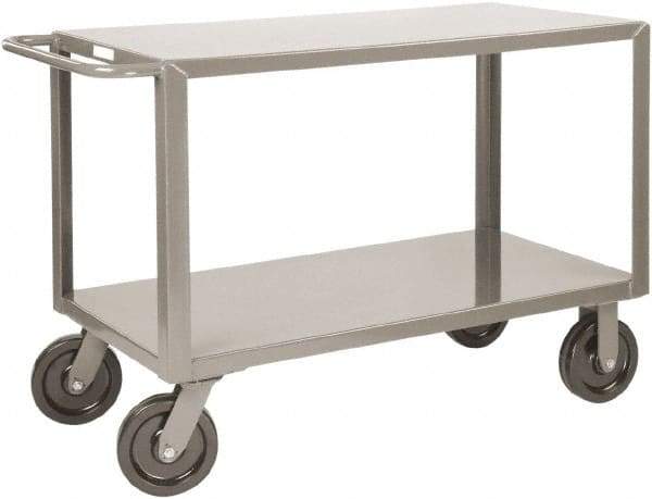 Little Giant - 5,000 Lb Capacity, 24" Wide x 41-1/2" Long x 36" High Heavy Duty Service Cart - 2 Shelf, Steel, 2 Rigid/2 Swivel Casters - Americas Industrial Supply