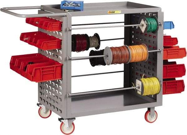 Little Giant - 24" Wide x 54-1/4" Long x 41-1/2" High Wire Spool Cart - 2 Shelf, Steel, 2 Rigid/2 Swivel Casters - Americas Industrial Supply