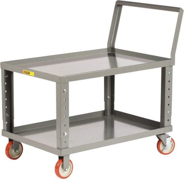 Little Giant - 1,200 Lb Capacity, 24" Wide x 39" Long x 37-1/2" High Heavy Duty Service Cart - 2 Shelf, Steel, 2 Rigid/2 Swivel Casters - Americas Industrial Supply