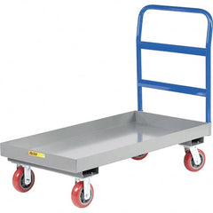 Little Giant - 3,600 Lb Capacity Steel Platform Truck - Steel Deck, 24" OAW, 48" Platform Length, Polyurethane Casters - Americas Industrial Supply