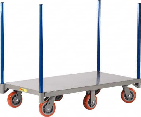 Little Giant - 3,600 Lb Capacity Steel Pipe Stake Truck - Steel Deck, 24" OAW, 48" Platform Length, Polyurethane Casters - Americas Industrial Supply