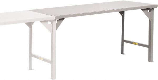 Little Giant - 60 Wide x 30" Deep x 36" High, 12 Gauge Steel Production Table - Fixed Legs, Gray - Americas Industrial Supply