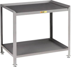 Little Giant - No Drawers, 2 Shelf Workstation - 2,000 Lb Capacity, Steel with Flush Front Edge Top, Gray, 24" Wide x 39" High x 48" Long - Americas Industrial Supply
