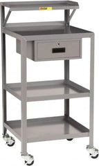 Little Giant - 1,000 Lb Capacity, 3 Shelf, 1 Drawer Mobile Shop Desk - 24" Wide x 22" Deep x 52" High, Steel - Americas Industrial Supply