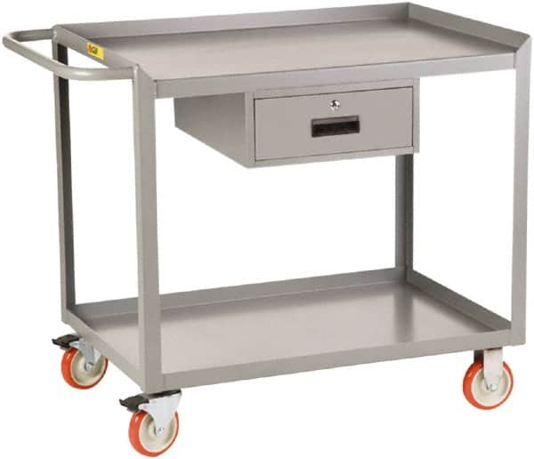 Little Giant - 1,200 Lb Capacity, 2 Shelf, 1 Drawer Mobile Workbench - 48" Wide x 24" Deep x 35-1/2" High, Steel - Americas Industrial Supply