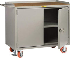 Little Giant - 3,600 Lb Capacity, 2 Door Mobile Service Bench - 41" Wide x 24" Deep x 43" High, Steel, Gray - Americas Industrial Supply