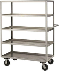 Little Giant - 3,600 Lb Capacity, 5 Shelf, Steel Shelf Truck - 65-1/2" Long x 30" Wide x 63-1/2" High, 6" Diam Phenolic Wheels - Americas Industrial Supply