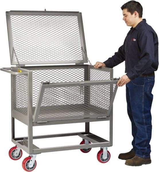 Little Giant - 2,000 Lb Capacity, Steel Raised Platform Box Truck - 53-1/2" Long x 24" Wide x 42-1/2" High, 6" Diam Polyurethane Wheels - Americas Industrial Supply