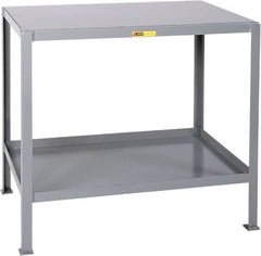 Little Giant - 32 Wide x 18" Deep x 32-1/2" High, Steel Heavy-Duty Machine Table - Fixed Legs, Gray - Americas Industrial Supply