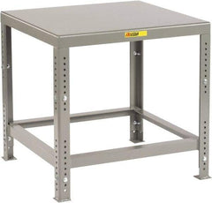 Little Giant - 60 Wide x 30" Deep x 30" High, 7 Gauge Steel Heavy-Duty Machine Table - Adjustable Height Legs, Gray - Americas Industrial Supply