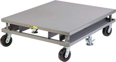 Little Giant - 3,600 Lb Capacity Steel Pallet Dolly with Fork Pockets - 48" Long x 42" Wide x 14-1/4" High, 6" Phenolic Wheels - Americas Industrial Supply