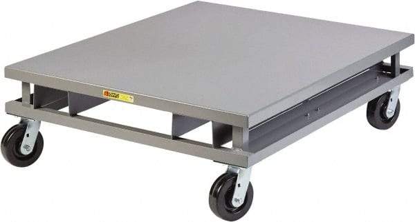 Little Giant - 3,600 Lb Capacity Steel Pallet Dolly with Fork Pockets - 48" Long x 48" Wide x 14-1/4" High, 6" Phenolic Wheels - Americas Industrial Supply