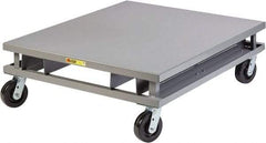 Little Giant - 3,600 Lb Capacity Steel Pallet Dolly with Fork Pockets - 48" Long x 42" Wide x 14-1/4" High, 6" Phenolic Wheels - Americas Industrial Supply