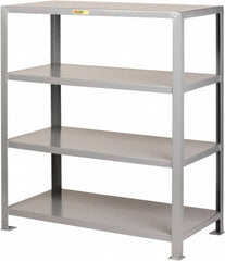 Little Giant - 4 Shelf Starter Heavy-Duty Open Steel Shelving - 8,000 Lb Capacity, 72" Wide x 72" High x 30" Deep, Gray - Americas Industrial Supply