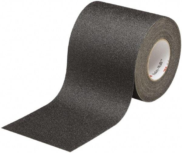 Ability One - Black Solid Color Anti-Slip Vinyl Tape - 4" Wide x 60' Long x 0.028" Thick, General Traffic - Americas Industrial Supply