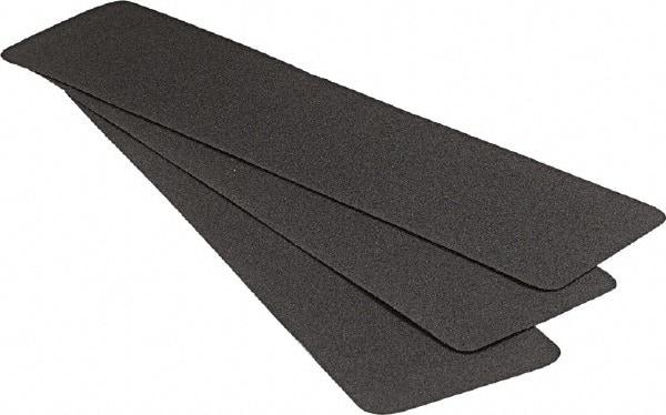 Ability One - 24"x 6" Vinyl Adhesive Plain Surface Stair Treads - Black, Resin - Americas Industrial Supply