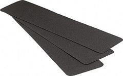 Ability One - 24"x 6" Vinyl Adhesive Plain Surface Stair Treads - Black, Resin - Americas Industrial Supply