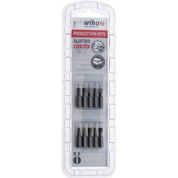 Wiha - Slotted Screwdriver Bits Reversible: NonReversible Blade Width (Inch): 1/4 - Americas Industrial Supply