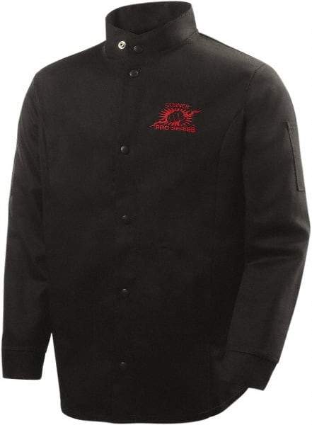 Steiner - Size S Flame Resistant/Retardant Jacket - Black, Cotton, Snaps Closure - Americas Industrial Supply