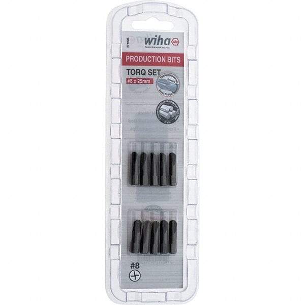 Wiha - 1/4" Drive, #8 Torq-Set Screwdriver Bit - 1" OAL - Americas Industrial Supply