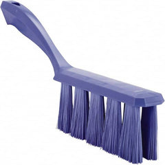 Vikan - 3.9" Bristle Length, Polyester Cleaning & Finishing Brush - 3" Long x 6-1/2" Wide Head, 13" OAL, Easy Grip Handle, Purple, Polypropylene Block - Americas Industrial Supply