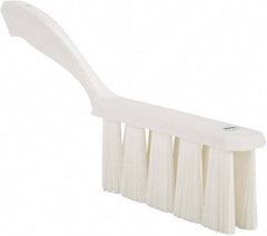 Vikan - 3.9" Bristle Length, Polyester Cleaning & Finishing Brush - 3" Long x 6-1/2" Wide Head, 13" OAL, Easy Grip Handle, White, Polypropylene Block - Americas Industrial Supply
