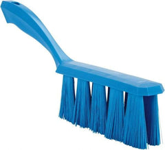 Vikan - 3.9" Bristle Length, Polyester Cleaning & Finishing Brush - 3" Long x 6-1/2" Wide Head, 13" OAL, Easy Grip Handle, Blue, Polypropylene Block - Americas Industrial Supply