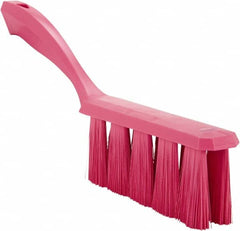 Vikan - 3.9" Bristle Length, Polyester Cleaning & Finishing Brush - 3" Long x 6-1/2" Wide Head, 13" OAL, Easy Grip Handle, Pink, Polypropylene Block - Americas Industrial Supply