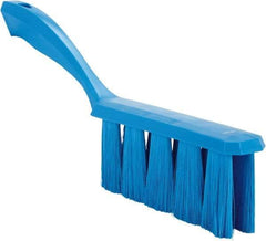 Vikan - 3.9" Bristle Length, Polyester Cleaning & Finishing Brush - 3" Long x 1-1/2" Wide Head, 13" OAL, Easy Grip Handle, Blue, Polypropylene Block - Americas Industrial Supply