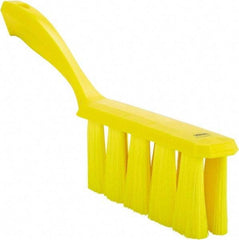 Vikan - 3.9" Bristle Length, Polyester Cleaning & Finishing Brush - 3" Long x 1-1/2" Wide Head, 13" OAL, Easy Grip Handle, Yellow, Polypropylene Block - Americas Industrial Supply