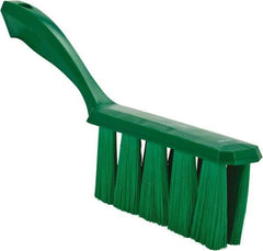 Vikan - 3.9" Bristle Length, Polyester Cleaning & Finishing Brush - 3" Long x 1-1/2" Wide Head, 13" OAL, Easy Grip Handle, Green, Polypropylene Block - Americas Industrial Supply