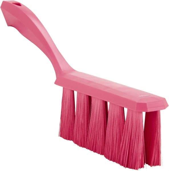 Vikan - 3.9" Bristle Length, Polyester Cleaning & Finishing Brush - 3" Long x 1-1/2" Wide Head, 13" OAL, Easy Grip Handle, Pink, Polypropylene Block - Americas Industrial Supply