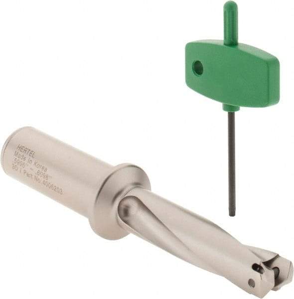 Hertel - 18.5 to 18.99mm Diam, 3xD, 55.5mm Max Depth, 1" Shank Diam, 74.5mm Flute, Replaceable Tip Drill - HMD-MAN Toolholder, Series HMD - Americas Industrial Supply