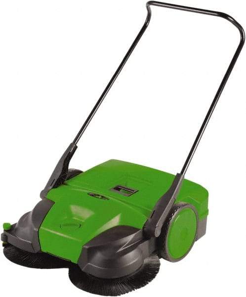 Bissell - 38" Sweeping Width, Triple Brush Sweeper - Self Propelled, Plastic Wheels, Nylon Bristles, 13 Gal Capacity - Americas Industrial Supply