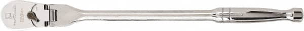 GearWrench - 1/2" Drive Pear Head Ratchet - Full Polish Chrome Finish, 17" OAL, 60 Gear Teeth, Full Polished Handle, Flex Head - Americas Industrial Supply