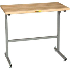 Little Giant - 48 Wide x 24" Deep x 42" High, Butcher Block Butcher Block Top Table - 1-3/4" Butcher Block Top, Fixed Legs With Adjustable Height Glides, Gray - Americas Industrial Supply