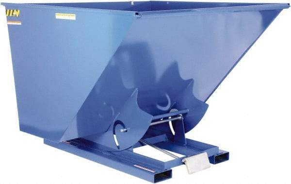 Vestil - 4,000 Lb Load Capacity, 2.50 Cu Yd, Steel Self-Dumping Hopper - 69-9/16" Wide x 68-3/8" Long x 51-3/4" High, Blue - Americas Industrial Supply