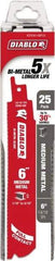 Freud - 6" Long x 1" Thick, Bi-Metal Reciprocating Saw Blade - Straight Profile, 14 to 18 TPI, Toothed Edge, Tang Shank - Americas Industrial Supply