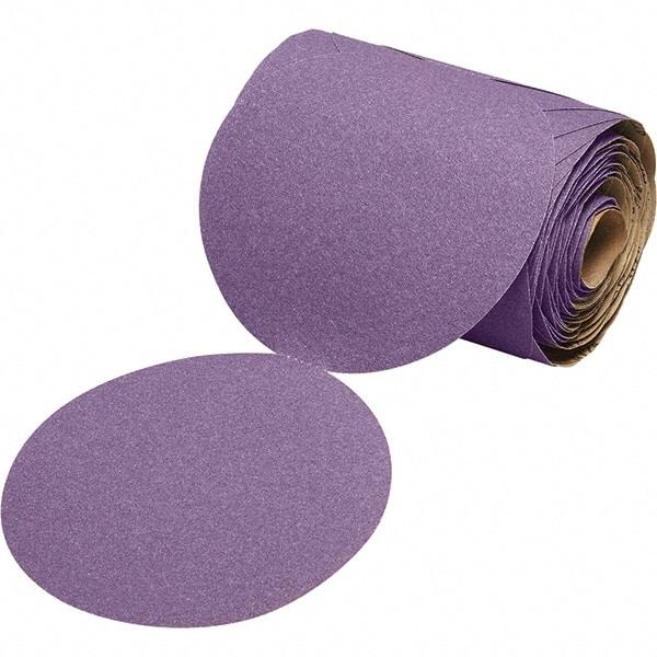 3M - 5" Diam, 150 Grit Ceramic Adhesive PSA Disc - Very Fine Grade, Purple, Film Backing, Flexible, Use with Random Orbital Sanders - Americas Industrial Supply