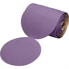 3M - 6" Diam, 220 Grit Ceramic Adhesive PSA Disc - Very Fine Grade, Purple, Film Backing, Flexible, Use with Random Orbital Sanders - Americas Industrial Supply