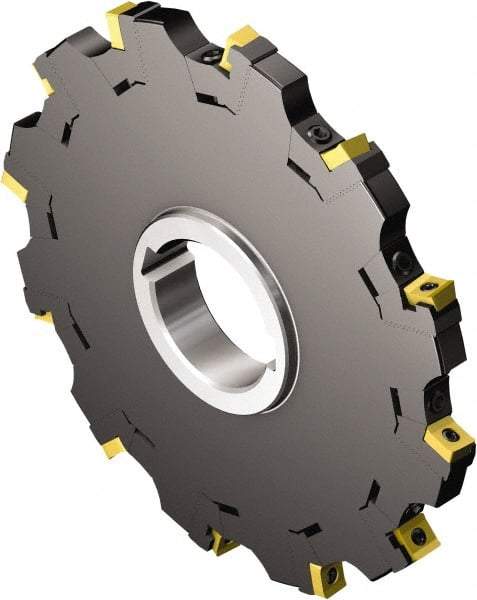 Sandvik Coromant - Arbor Hole Connection, 0.689" Cutting Width, 4.311" Depth of Cut, 12" Cutter Diam, 2-1/2" Hole Diam, 20 Tooth Indexable Slotting Cutter - 2-1/2" Shank Diam, N331.32..Txx Toolholder, N331.32..Txx Insert, Neutral Cutting Direction - Americas Industrial Supply