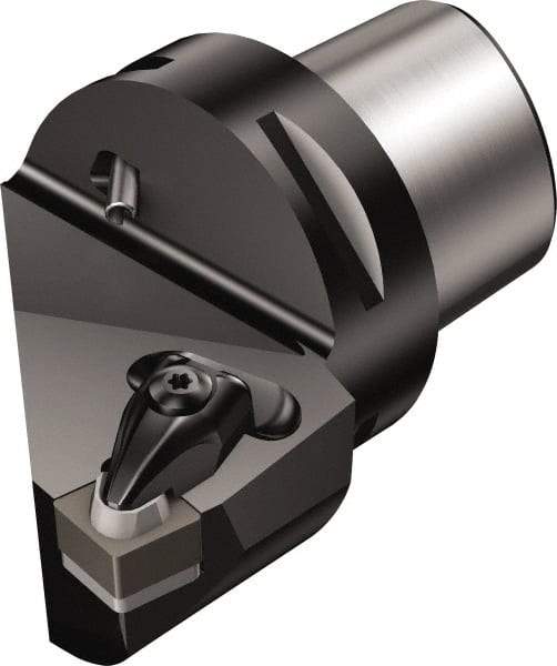 Sandvik Coromant - Left Hand Cut, Size C4, CNGQ 12 07 08 & CNGQ 452 Insert Compatiblity, External Modular Turning & Profiling Cutting Unit Head - 27mm Ctr to Cutting Edge, 50mm Head Length, Through Coolant, Series T-Max P - Americas Industrial Supply
