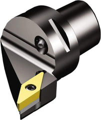 Sandvik Coromant - Right Hand Cut, Size C4, VBMT 2(1.5)1 Insert Compatiblity, Modular Turning & Profiling Cutting Unit Head - 27mm Ctr to Cutting Edge, 50mm Head Length, Through Coolant, Series CoroTurn 107 - Americas Industrial Supply