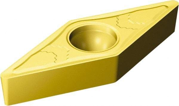 Sandvik Coromant - VBMT332 MMC Grade 2025 Carbide Turning Insert - TiCN/Al2O3/TiN Finish, 35° Diamond, 3/8" Inscr Circle, 3/16" Thick, 1/32" Corner Radius - Americas Industrial Supply