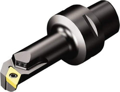 Sandvik Coromant - Right Hand Cut, Size C4, DCMT 3(2.5)2 Insert Compatiblity, Modular Turning & Profiling Cutting Unit Head - 17mm Ctr to Cutting Edge, 90mm Head Length, Through Coolant, Series CoroTurn 107 - Americas Industrial Supply