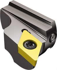 Sandvik Coromant - Right Hand Cut, Size 32, DCMT 3(2.5)2 Insert Compatiblity, Modular Turning & Profiling Cutting Unit Head - 21mm Ctr to Cutting Edge, 20mm Head Length, Series CoroTurn 107 - Americas Industrial Supply